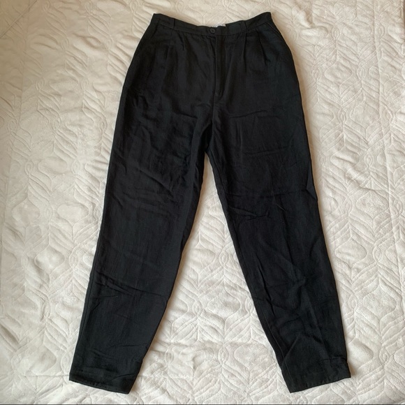 Vintage Pants - Vintage Black High Waist Trousers